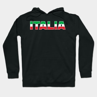 Italia Lettering Word Italian Flag Hoodie